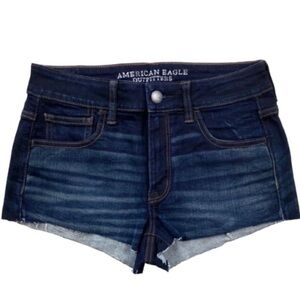 AMERICAN EAGLE Hi Rise Denim Cheeky Shorts Size 14 W34